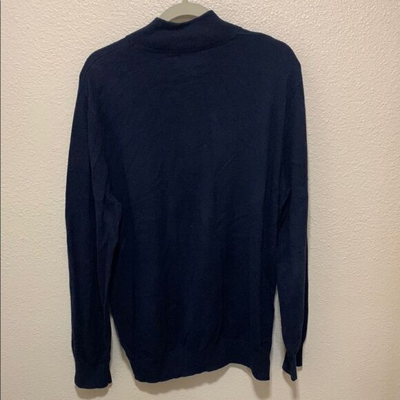 L.L. Bean Black Zip Up Sweater Size L Cotton/Cashmere Blend - Picture 3 of 6